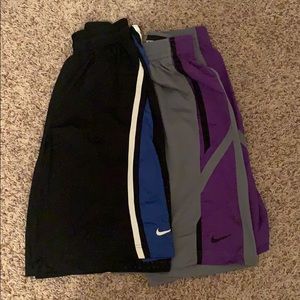 Two pairs of men’s Nike basketball shorts